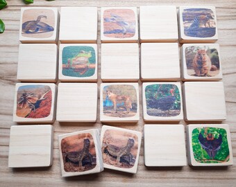 Wooden Memory Game Aussie Animals - Etsy Australia