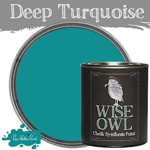 DEEP TURQUOISE • Wise Owl Paint • Chalk Synthesis Paint • Mineral Paint • Upcycled Furniture • Chalk Style Paint