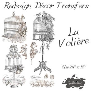 La Voliere Redesign Transfer • 24 X 35 • Redesign With Prima • Rub On Transfer • Furniture Transfer • Furniture Upcycling