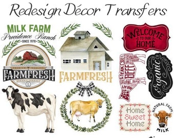 HOME & FARM Redesign Transfer • 3PK 6 X 12 • Redesign With Prima • Rub On Transfer • Furniture Transfer • Furniture Upcycling