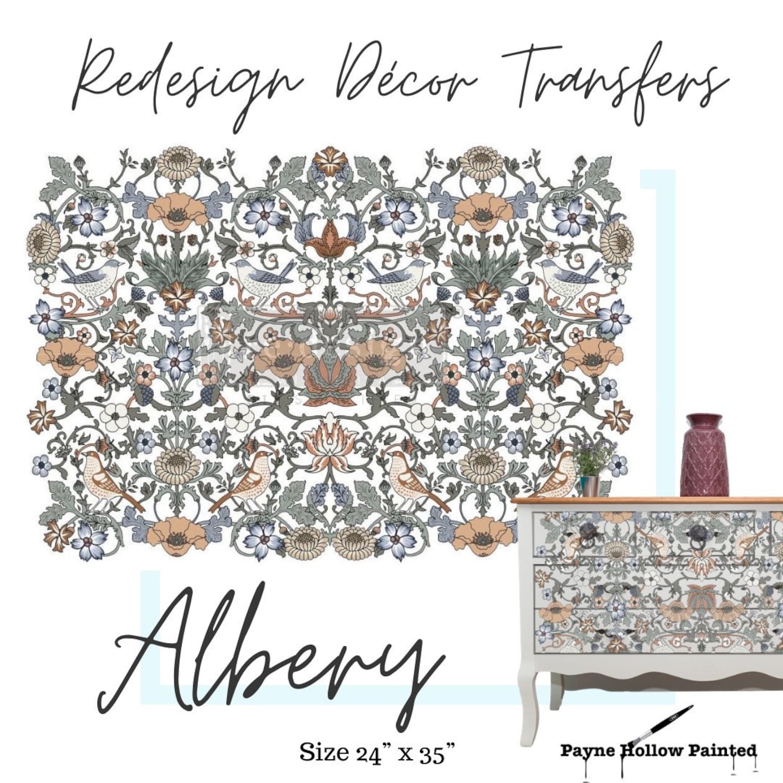 Redesign With Prima ALBERY Decor Transfers 25 x34 Rub On Etsy