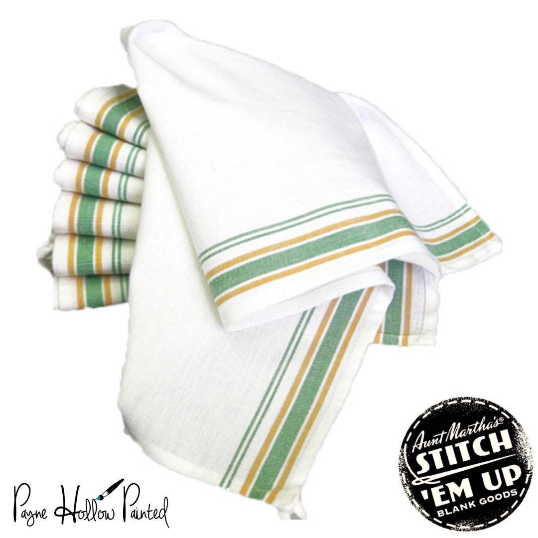 Aunt Martha's Stitch 'Em Up Flour Sack Towels 18x28 2-Pkg-White