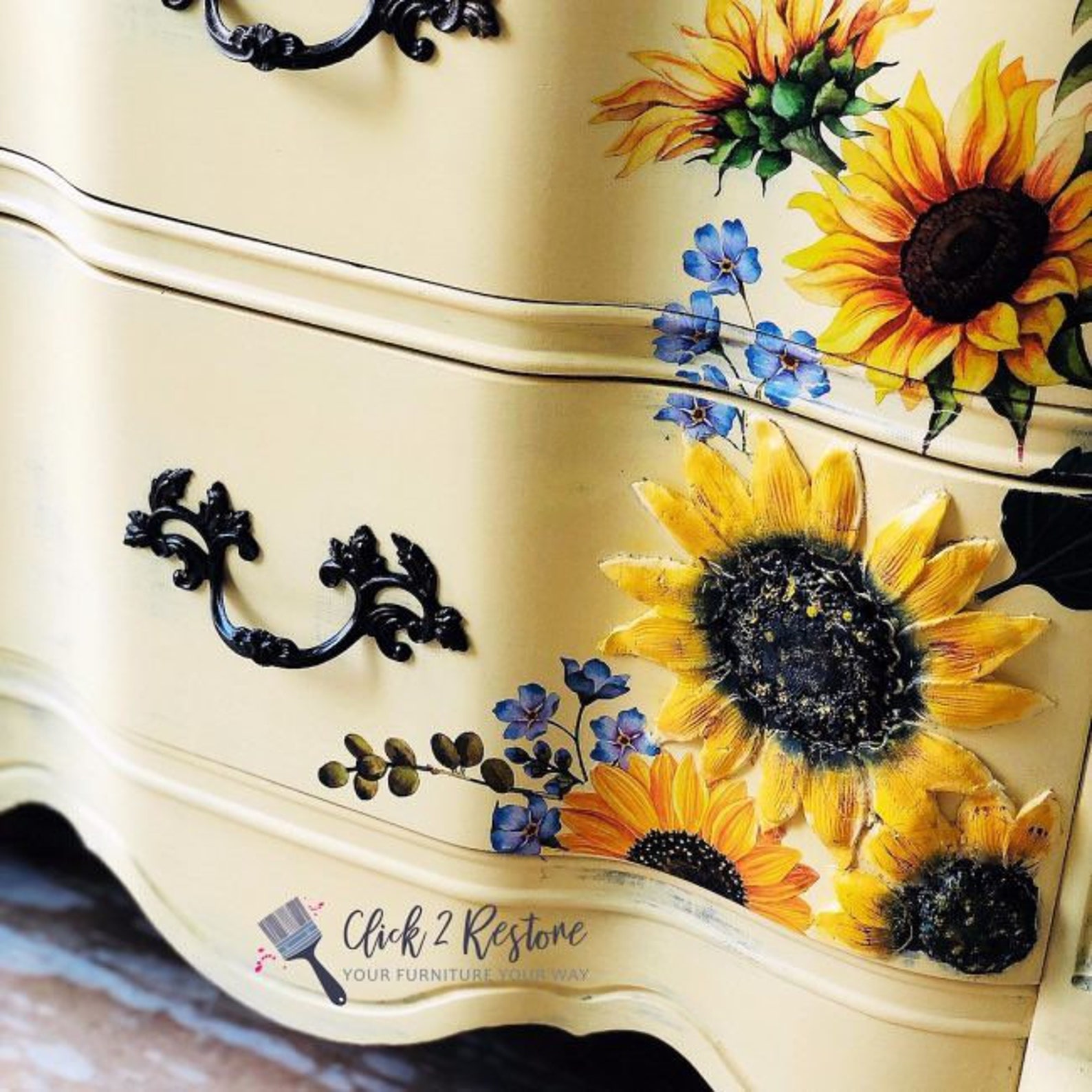 Redesign With Prima SUNFLOWER FIELDS Decor Transfers 22 X Etsy