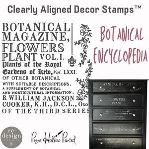 12 Pieces 12x12 Botanical Encyclopedia Re-Design Decor Clear-Cling Stamp