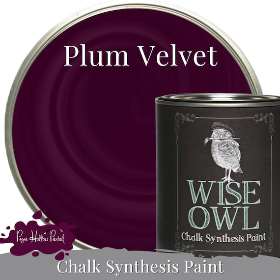 Plum Velvet Chalk Synthesis Paint • Wise Owl Mineral Paint • Deep Plum Purple Furniture Paint • Non-Toxic Chalk Style Paint