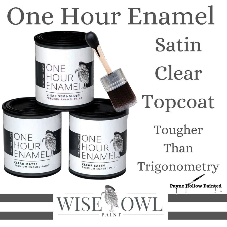 One Hour Enamel CLEAR TOPCOAT In SATIN Finish Upcycled Etsy