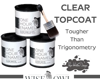 One Hour Enamel CLEAR TOPCOAT • Upcycled Furniture • Wise Owl Paint • Fast Drying Topcoat