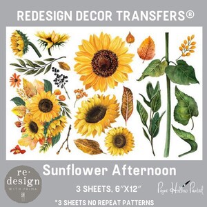 SUNFLOWER AFTERNOON Transfer Redesign With Prima Three 6 X - Etsy