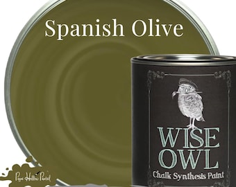 SPANISH OLIVE • Wise Owl Paint • Chalk Synthesis Paint • Mineral Paint • Upcycled Furniture • Chalk Style Paint