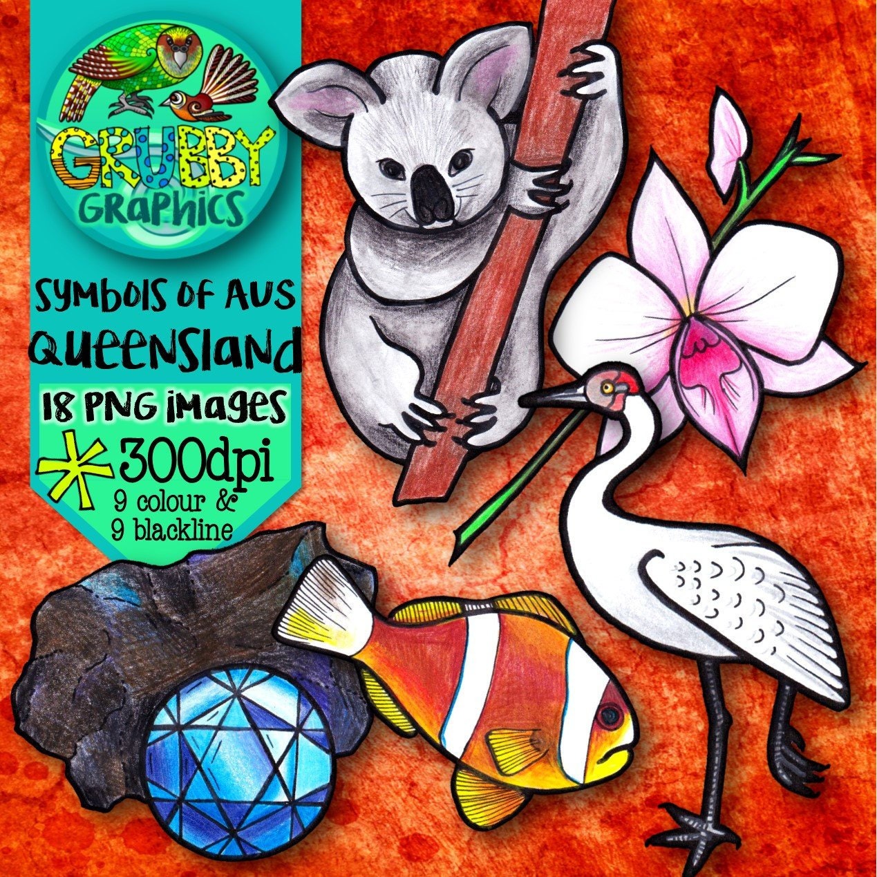 Queensland Official symbols & landmarks of Australia Digital Etsy