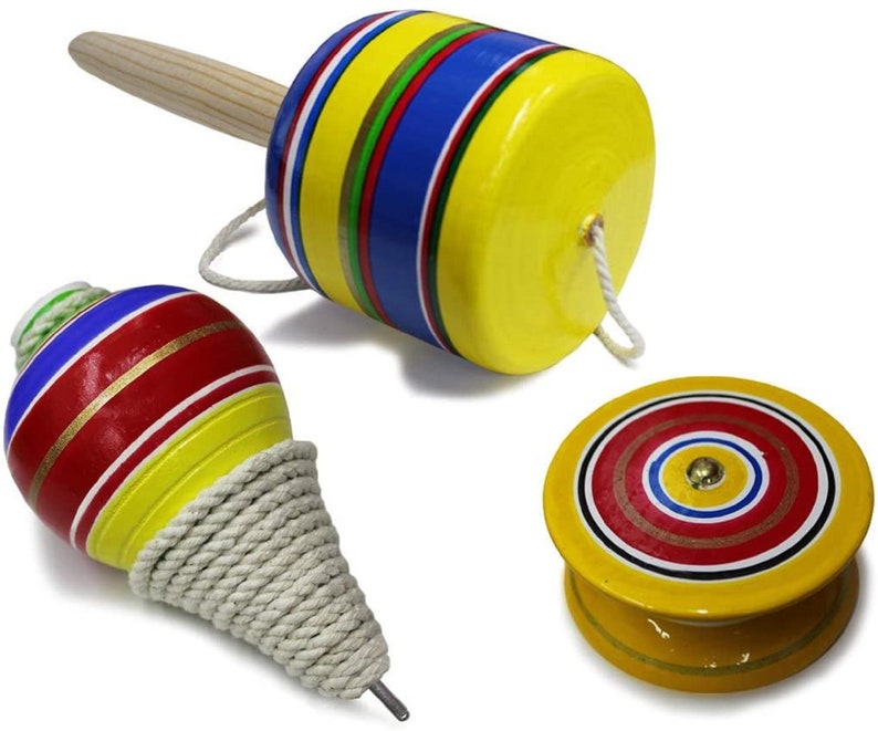 3 Pack Wooden Mexican Toys Set Made in Mexico Premium Quality Etsy