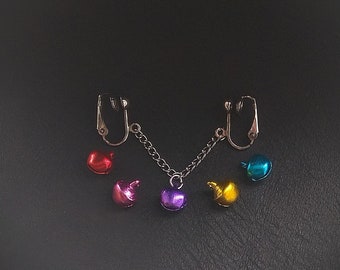 Clitoral Jewellery Faux piercing with chain and  bell ,  Non Piercing Clit Clip Adult fun sex toys