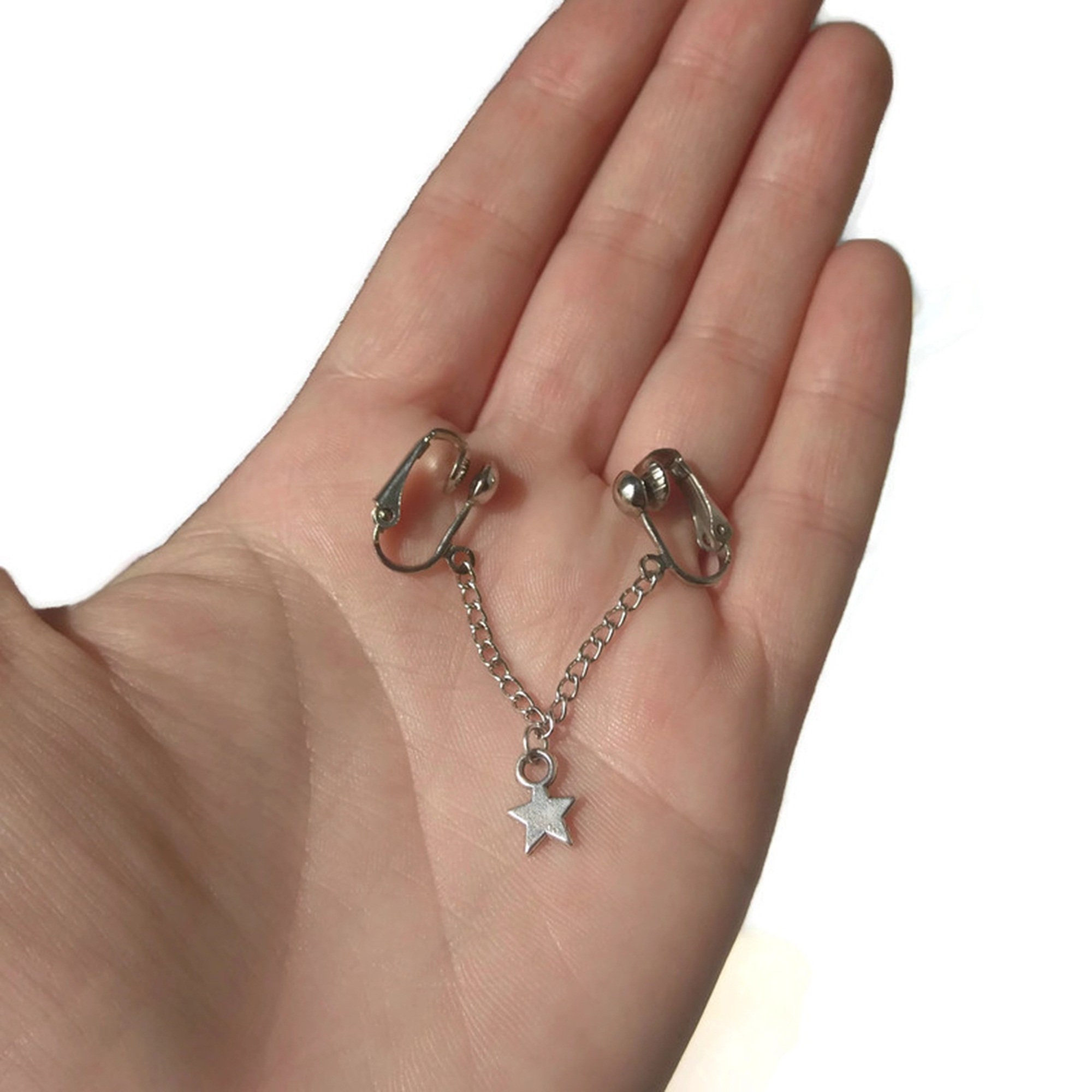 Clitoral Jewellery , Faux Piercing With Chain and Star Non Piercing