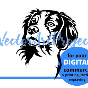 Brittany Spaniel SVG Cane da caccia clip art grafica vettoriale, Brittany taglia file tagliabile design digitale
