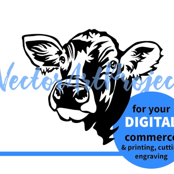 Braunvieh, Brown Swiss cow svg vector design, Brown Swiss dairy cattle cuttable digital clip art