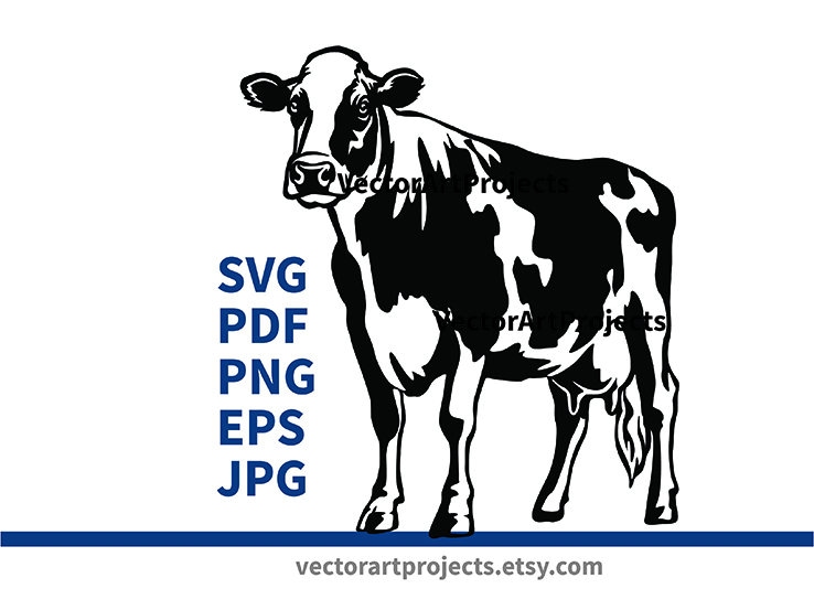 Holstein Cow Svg Clipart Cuttable, Holstein Cattle Cut File Cricut