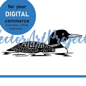 Loon svg vector graphic art Waterfowl clipart cut file water bird cuttable floating bird digital loon design cricut logo art