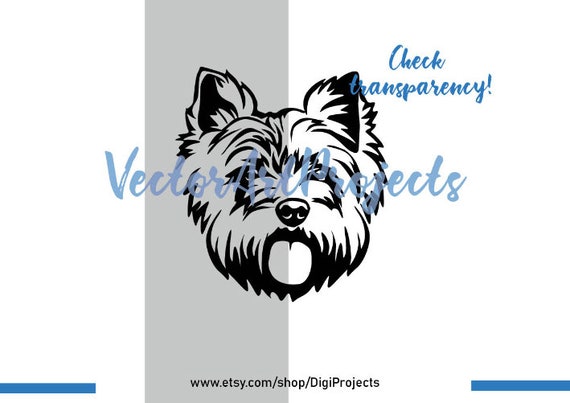 Cairn Terrier vector graphic cut file terrier clip art Cairn Terrier svg dog face cuttable digital design