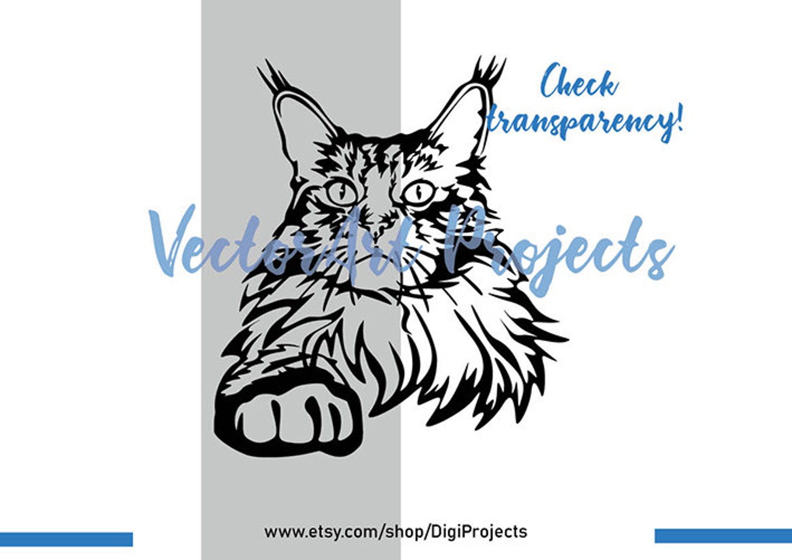 Maine Coon Cat Svg Clipart Digital Commercial Use Maine Coon - Etsy