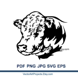 Hereford bull svg vector graphic  - Farm Animal cuttable cricut cut file design