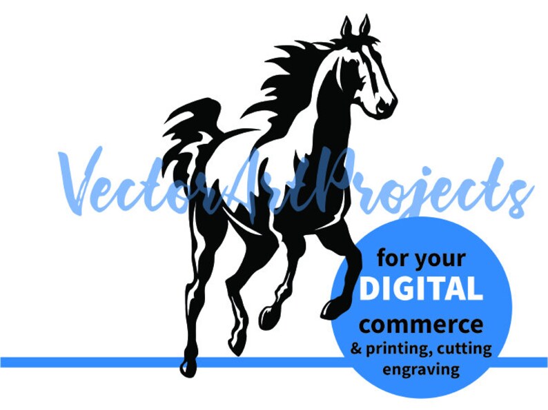Horse Svg Running Horse Clipart Vector Graphic Art for Etsy