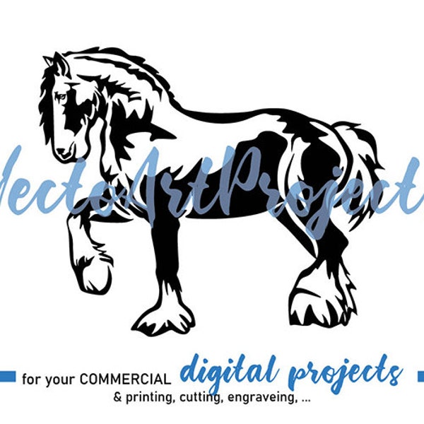 Shire horse svg draft horse vector graphic art horse profile Shire horse clipart commercial use cut file cuttable digital design
