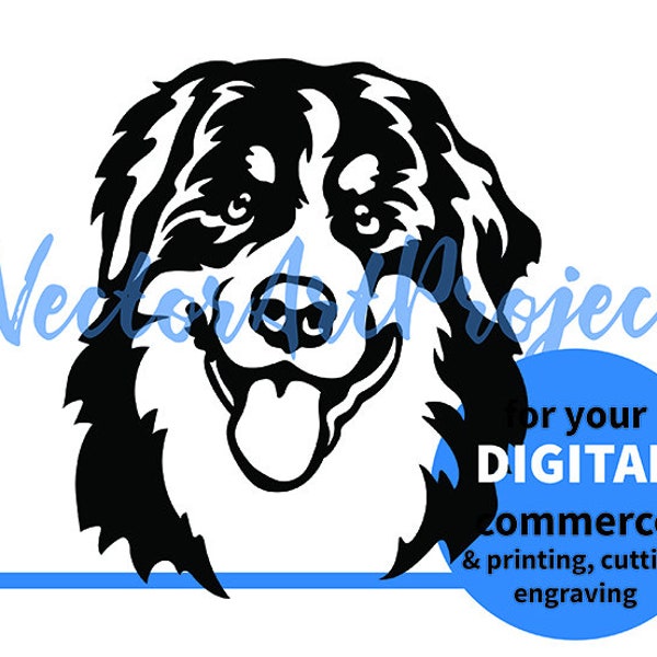 Bernese mountain dog svg Vector Cut dog breed Pedigree Purebred Canine, Artwork dog logo design