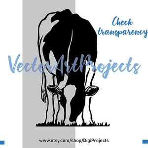 Holstein cow svg clipart cuttable, holstein cattle cut file cricut vector art, farm animal digital logo design image 2