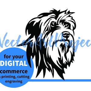 Conception clip art svg berger des Pyrénées, chien de berger des Pyrénées découpe graphique vectoriel numérique coupe fichier cricut