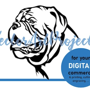 Dogue de Bordeaux hond png clip art gezicht vector grafische kunst, Dogue de Bordeaux gesneden bestand svg
