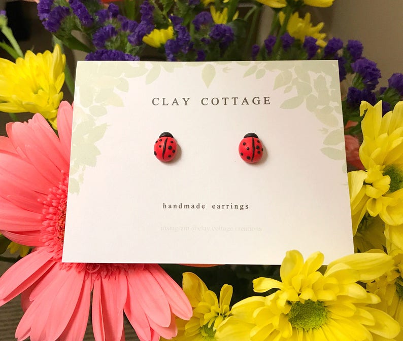 Lady Beetle Stud Earrings