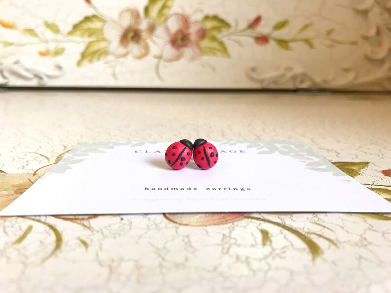 Lady Beetle Stud Earrings