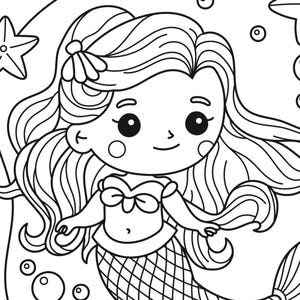 Mermaid Coloring Book (4 pages)