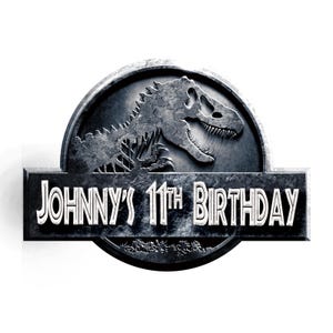 Jurassic World Themed Cake Topper – Personalized for Your Birthday Bash!