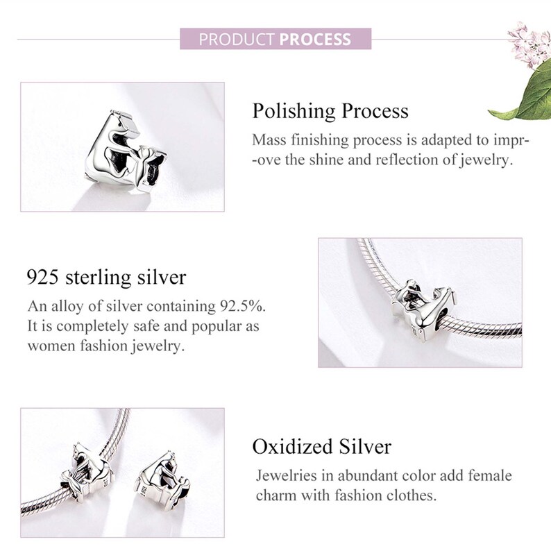 BAMOER 925 Sterling Silver Bracelet Charm-Silver Animal Charms Beads,Polar bear Pendants,Women Fashion Jewelry,Fit Necklace,Chain,SCC1207