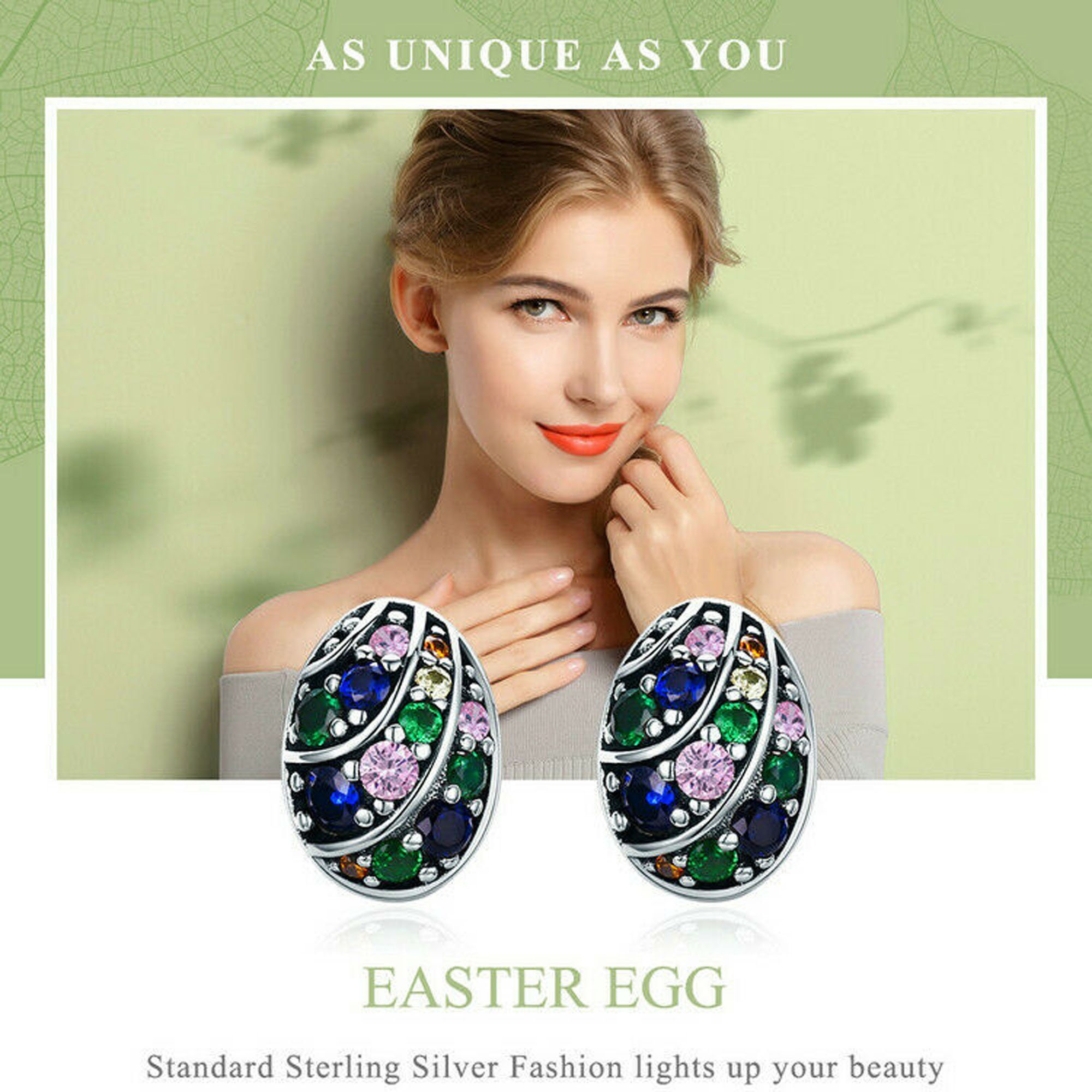 BAMOER 925 Sterling Silver Stud Earrings Easter Eggs Earring Etsy UK