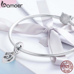 Bamoer 925 Sterling Silver Cute Sloth Charm Bead - Dangle Fit For Women Bracelets - Handmade