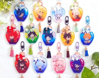 Genshin Impact 3" Glitter Bottle Charms / Keychains