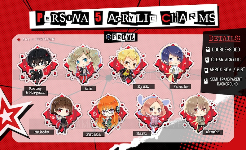 Persona 5 Acrylic Keychains image 2