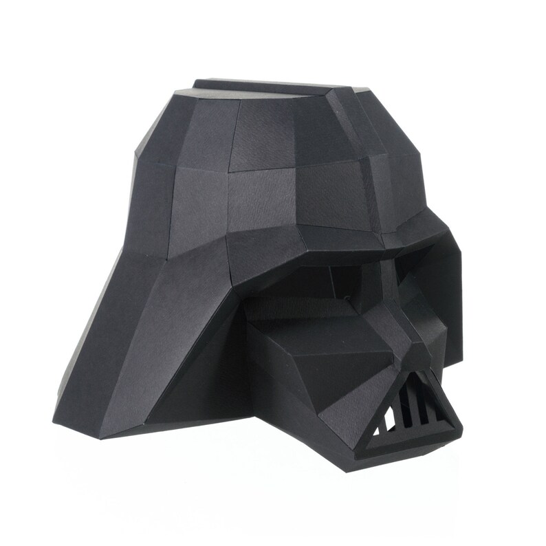 Darth Vader Mask Pre Cut Folds Prepared Paper Diy Lowpoly Papercraft Kit For Adults And Teens Ideal As Unique Gift As Party Mask