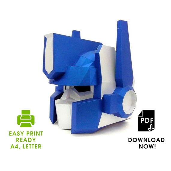 Optimus Prime Mask Pdf Papercraft Mask 3d Diy Transformers Helmet 3d Paper Mask Optimus Mask Transformer Cosplay Mask