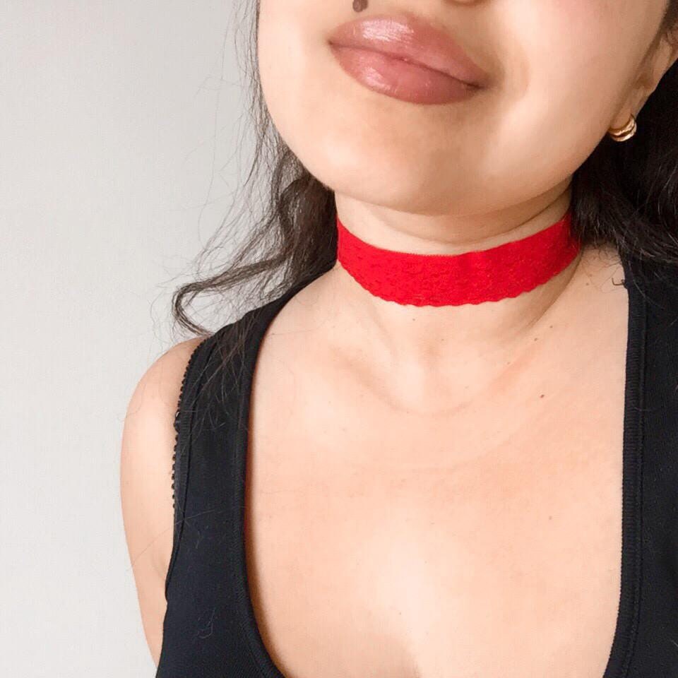 Red Lace Stretch Choker Etsy Singapore