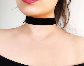 Black Stretch Velvet Choker, Super Stretchy, Comfortable Fit, Black Choker, Luxurious Velvet Choker, Stretch Choker