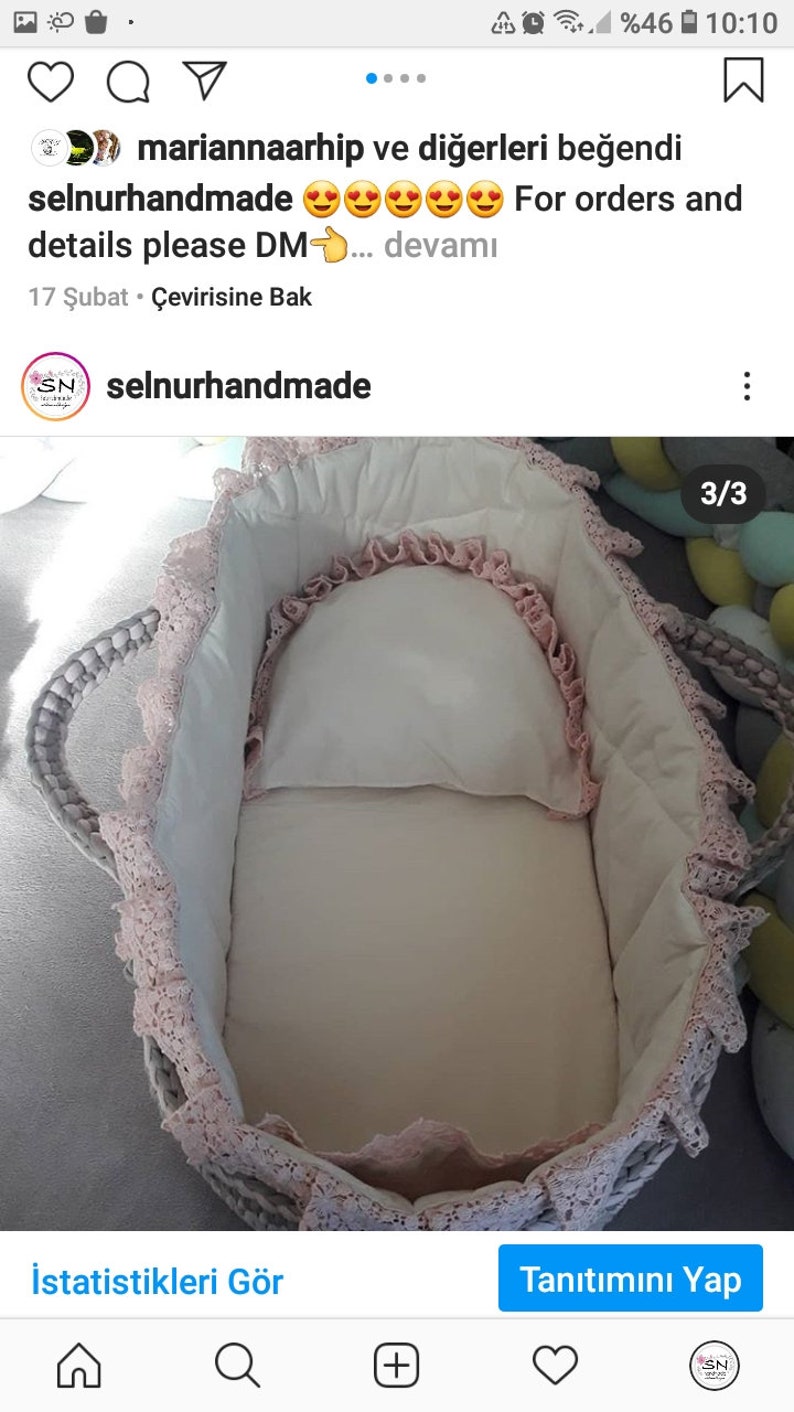 Handmade baby moses basket 0-6m free worldwide shipping