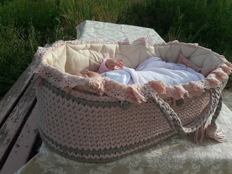 Handmade baby moses basket 0-6m free worldwide shipping