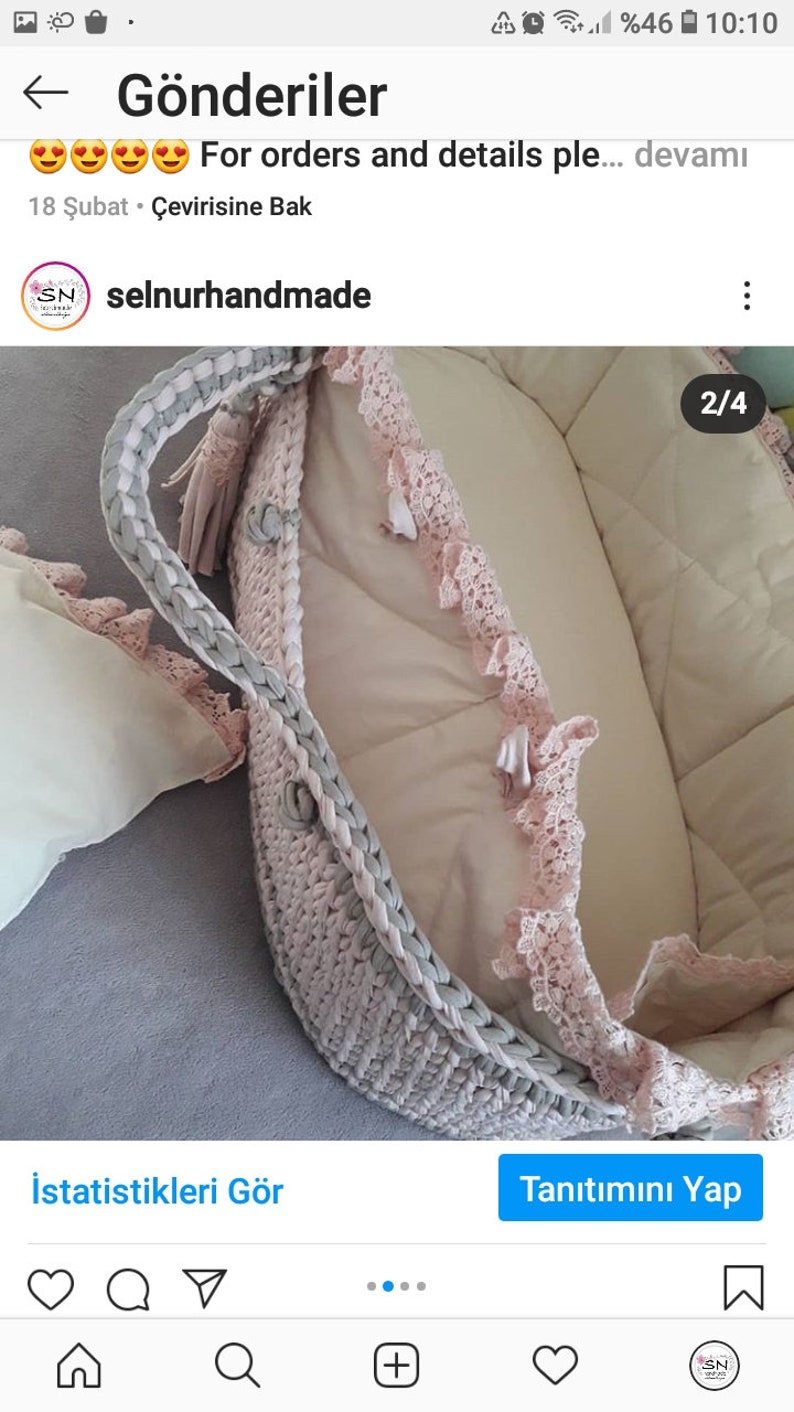 Handmade baby moses basket 0-6m free worldwide shipping