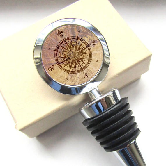 Compass Wine Bottle Stopper Housewarming Gift Wine Lovers Etsy