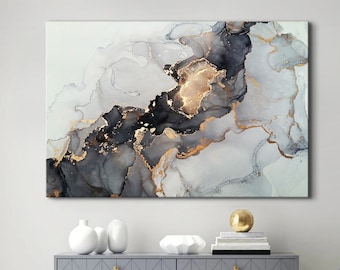 Black Gold and Grey Wall Art - Etsy