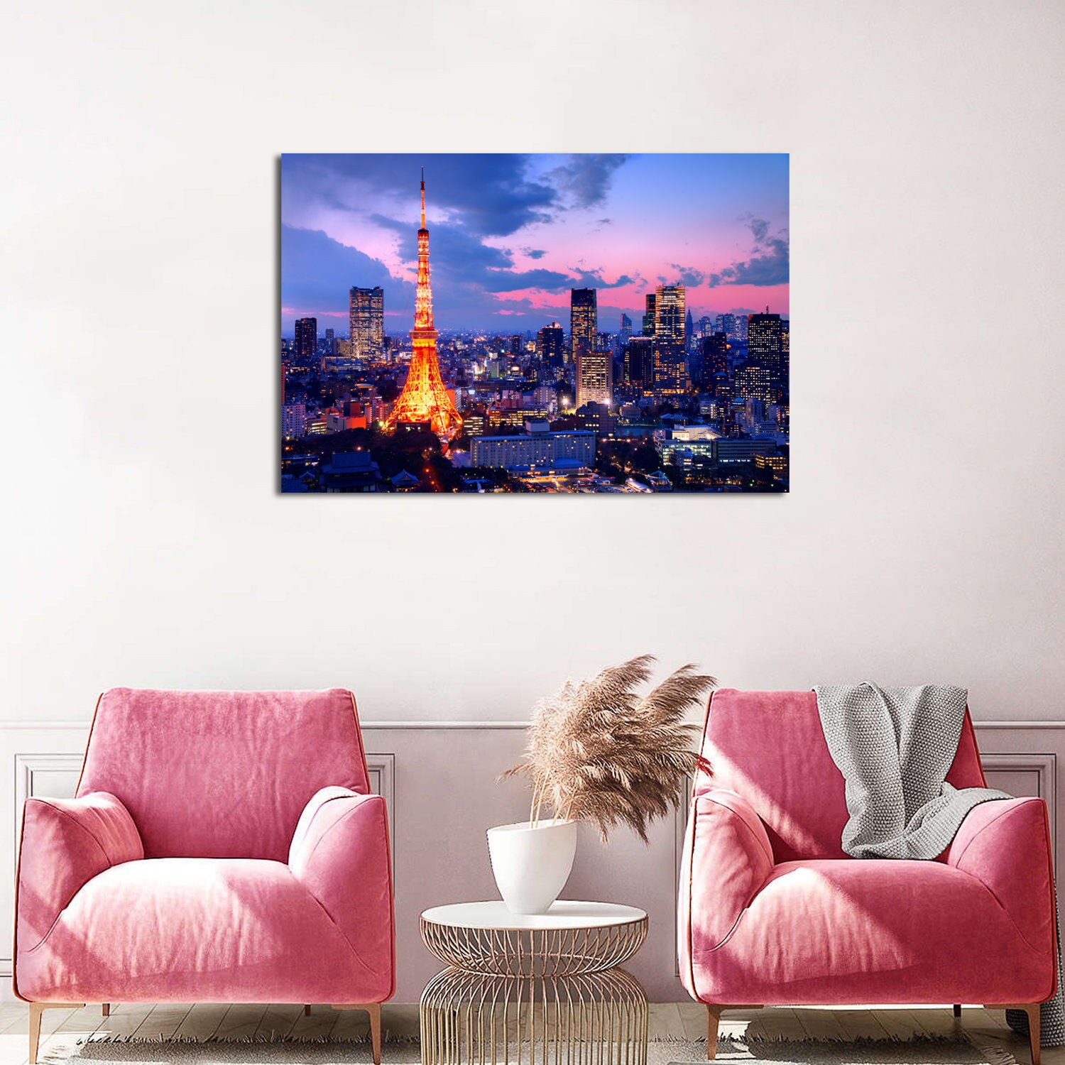 TOKYO NIGHT LIGHTS GICLEE CANVAS ART PRINT POSTER main image 0