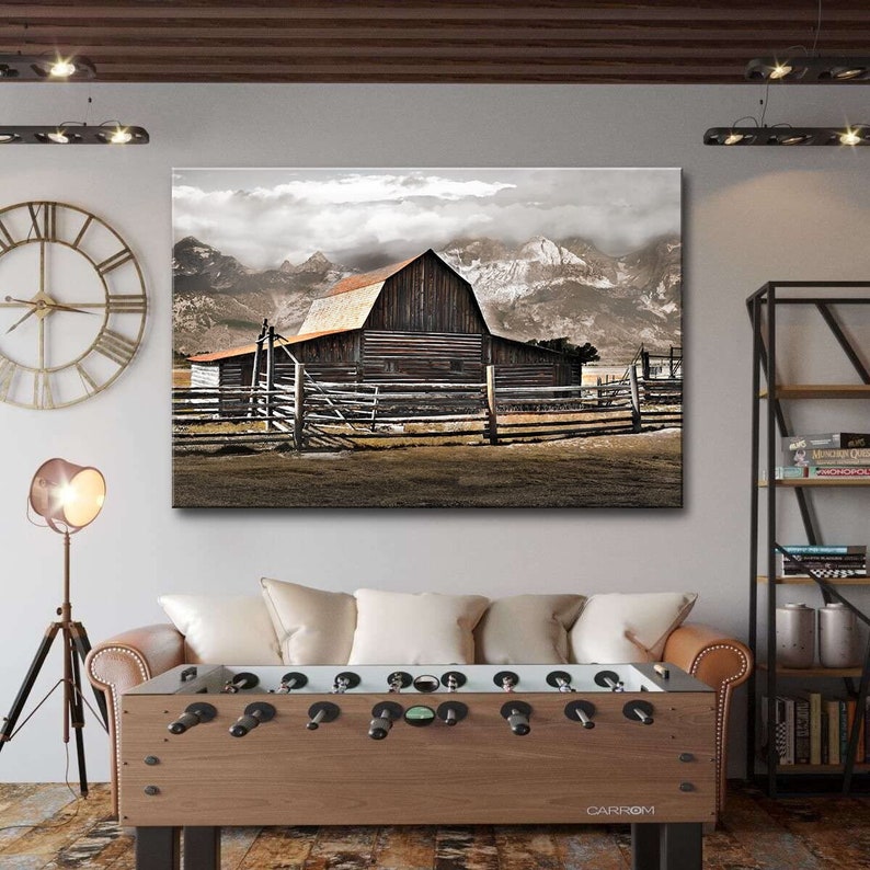 Barn Canvas Wall Art Barn Pictures Wall Decor Grand Teton Etsy
